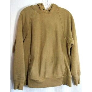 Filson Brown Snap Neck Long Sleeve Hoodie Pullover Sweatshirt Size Medium EUC